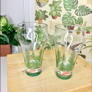 Vintage Coca-Cola Coke Christmas Set of 2 glasses
